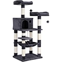 Los mejores  - FEANDREA Árbol de Gatos- Torre con 2 Perchas de Felpa-143 cm- Gris Ahumado PCT15GYZ